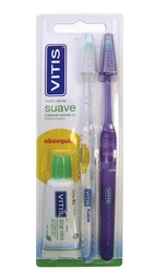 Vitis pack 2 cepillos dentales suave cabezal normal 